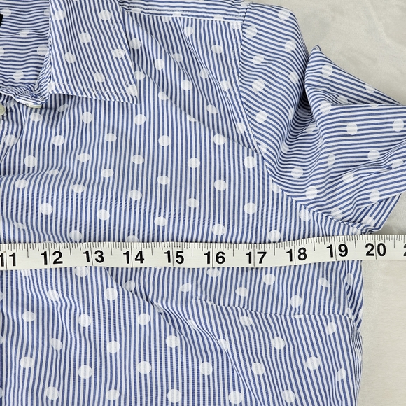 TALBOTS Striped Polka-dot Button-Down Shirt - Picture 9 of 13